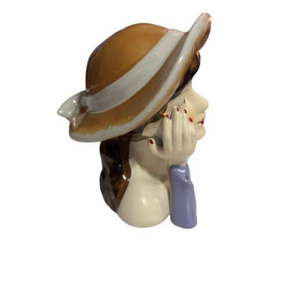 Vintage Ceramic Bust/Sculpture of a Lady/Woman Victorian Mid Century Modern - Picture 12 of 15